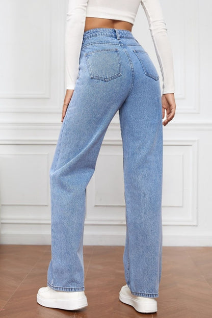 High Waist Straight Jeans Black / S Black / M Black / L Black / S-Black / M-Black / L-Black / XL-Dusty Blue / S-Dusty Blue / M-Dusty Blue / L-Dusty Blue / XL-Light Blue / S-Light Blue / M-Light Blue / L-Light Blue / XL-