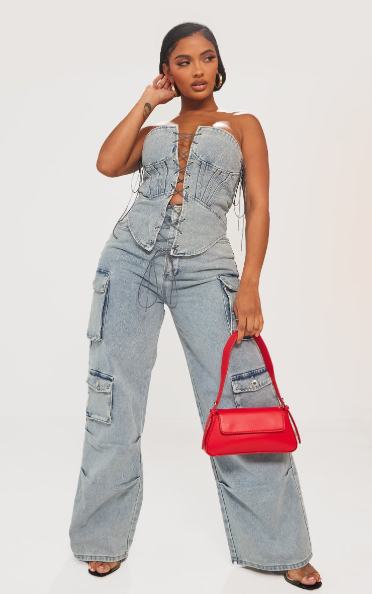 Chic Light Blue Wash Denim Lace-Up Front Corset for Flattering Shape Light Blue Wash / 6 Light Blue Wash / 8 Light Blue Wash / 10 Light Blue Wash / 6-Light Blue Wash / 8-Light Blue Wash / 10-Light Blue Wash / 12-Light Blue Wash / 14-Light Blue Wash / 16-Light Blue Wash / 18-Light Blue Wash / 20-Charcoal / 6-Charcoal / 8-Charcoal / 10-Charcoal / 12-Charcoal / 14-Charcoal / 16-Charcoal / 18-Charcoal / 20-
