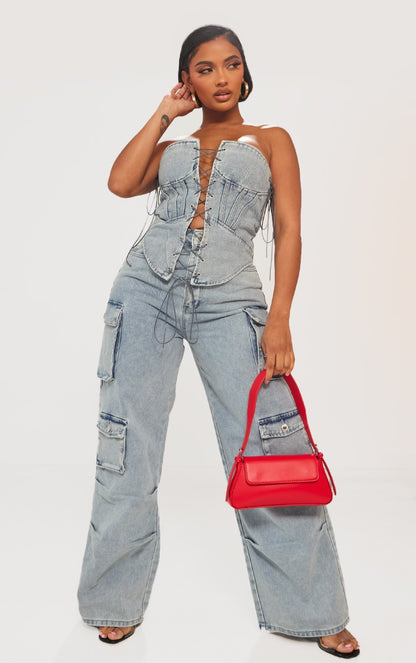 Chic Light Blue Wash Denim Lace-Up Front Corset for Flattering Shape Light Blue Wash / 6 Light Blue Wash / 8 Light Blue Wash / 10 Light Blue Wash / 6-Light Blue Wash / 8-Light Blue Wash / 10-Light Blue Wash / 12-Light Blue Wash / 14-Light Blue Wash / 16-Light Blue Wash / 18-Light Blue Wash / 20-Charcoal / 6-Charcoal / 8-Charcoal / 10-Charcoal / 12-Charcoal / 14-Charcoal / 16-Charcoal / 18-Charcoal / 20-