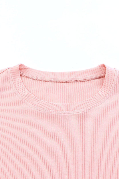 Ruffled Round Neck Cap Sleeve Blouse Blush Pink / M Blush Pink / L Blush Pink / XL Blush Pink / M-Blush Pink / L-Blush Pink / XL-Black / S-Black / M-Black / L-Black / XL-White / S-White / M-White / L-White / XL-Blush Pink / S-