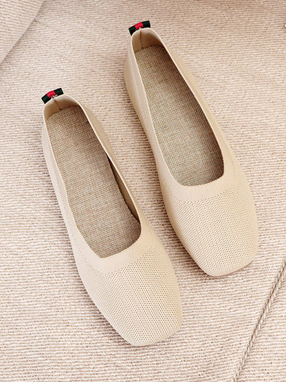 Ultimate Comfort: Breathable Solid Color Flat Shoes for Everyday Style CREAMY WHITE