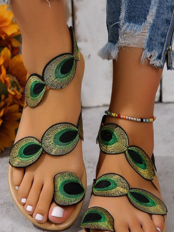Chic Embroidered Open-Toe Split Joint Sandals for Effortless Style GREEN / 36 GREEN / 37 GREEN / 38 GREEN / 36-GREEN / 37-GREEN / 38-GREEN / 39-GREEN / 40-GREEN / 41-GREEN / 42-GREEN / 43-