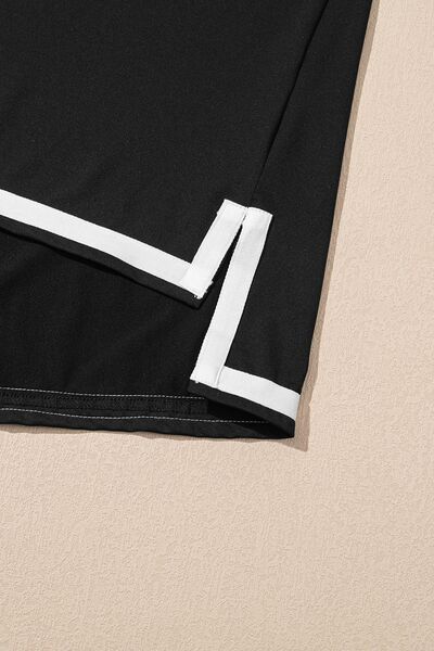 Contrast Trim Tee and Shorts Set Army Green / S Army Green / M Army Green / L Army Green / S-Army Green / M-Army Green / L-Black / XL-Black / M-Army Green / XL-Black / L-Black / S-