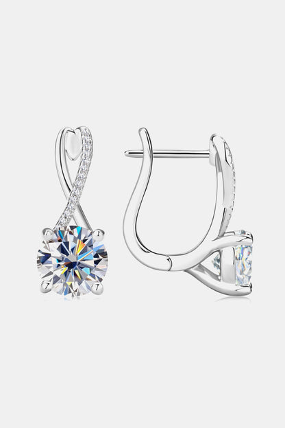 4 Carat Moissanite 925 Sterling Silver Earrings Gold / One Size Silver / One Size Gold / One Size-Silver / One Size-