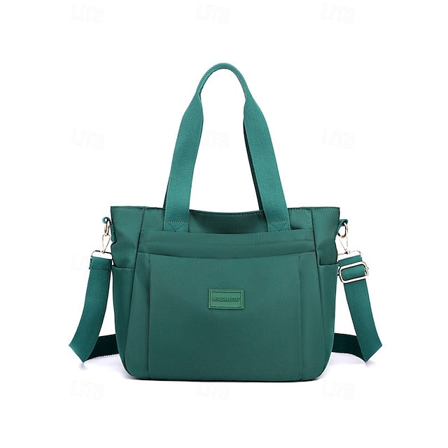 Stylish Waterproof Nylon Tote and Crossbody Bag with Multiple Pockets Light Pink Green Light Green Light Pink-Green-Light Green-Light Purple-Khaki-Grey-Blue-Black-