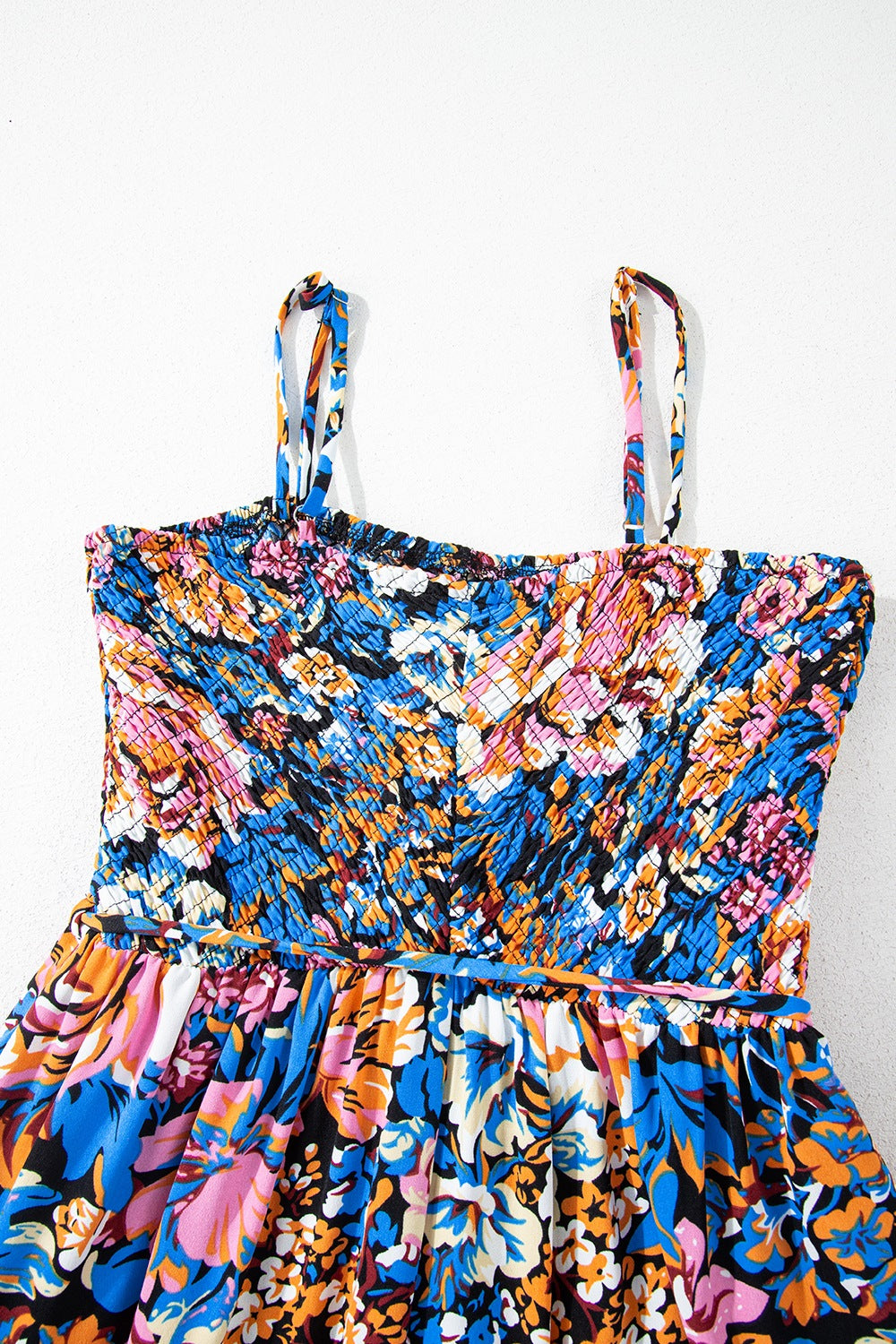 Floral Smocked Spaghetti Straps Wide Leg Jumpsuit Floral / M Floral / L Floral / XL Floral / M-Floral / L-Floral / XL-Floral / S-