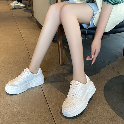 Lace Up Platform Sneakers White / 35(US4) White / 36(US5) White / 37(US6) White / 35(US4)-White / 36(US5)-White / 37(US6)-White / 38(US7)-White / 39(US8)-White / 40(US9)-