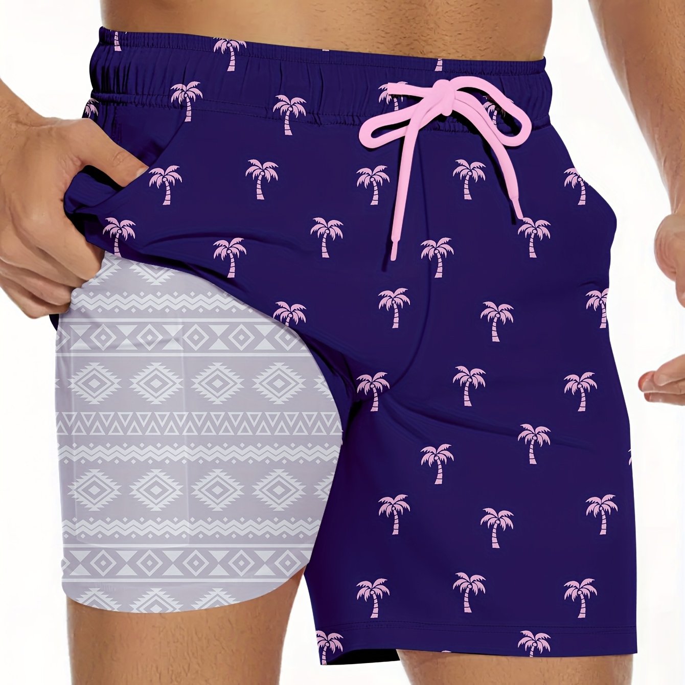 Men'S Swimming Trunks, 5-Inch Inner-Sewn Quick-Drying Shorts with Compression Lining