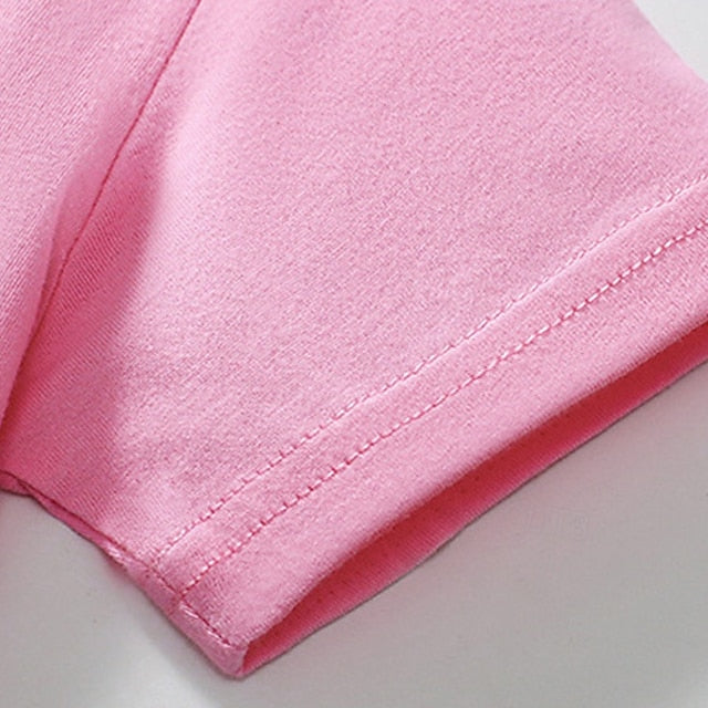 Colorful Comfort: 3-Piece Girls' Crew Neck Cotton Tee Set in Rose Red, Blue & Pink Rose Red+Blue+Pink / 4 Years(110cm) Rose Red+Blue+Pink / 4-5 Years(120cm) Rose Red+Blue+Pink / 5-6 Years(130cm) Rose Red+Blue+Pink / 4 Years(110cm)-Rose Red+Blue+Pink / 4-5 Years(120cm)-Rose Red+Blue+Pink / 5-6 Years(130cm)-Rose Red+Blue+Pink / 7-8 Years(140cm)-