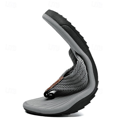 Men's Breathable Nylon Flip Flops - Comfortable Slip-Resistant