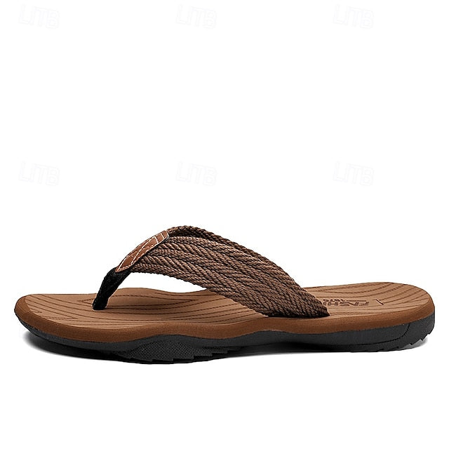 Men's Breathable Nylon Flip Flops - Comfortable Slip-Resistant
