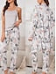 Chic Flower Patchwork Pajama Set: Comfortable Rose Red & Gray Loungewear Gray / S Gray / M 