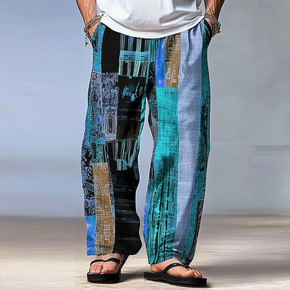 Men's Hawaiian Patchwork Casual Trousers – Versatile Summer & Outdoor Wear Red / S Red / M 