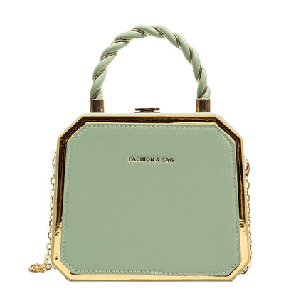 Chic & Versatile Women's PU Leather Crossbody Handbag - Waterproof Daily Style with Chain Detail Beige Pink Dark Green Beige-Pink-Dark Green-Brown-Green-Black-