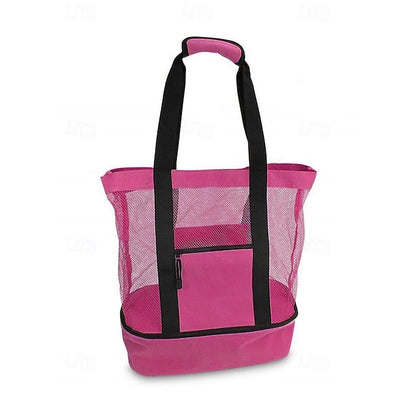 Stylish Insulated Mesh Tote Bags for Women - Large Capacity Casual Shoulder Bag Green Blue Black Green-Blue-Black-Rose Pink-