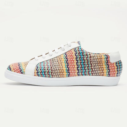 Stylish Breathable Men's Sneakers - Slip-Resistant PU Leather & Nylon for Comfortable
