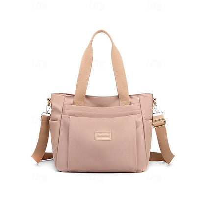 Stylish Waterproof Nylon Tote and Crossbody Bag with Multiple Pockets Light Pink Green Light Green Light Pink-Green-Light Green-Light Purple-Khaki-Grey-Blue-Black-