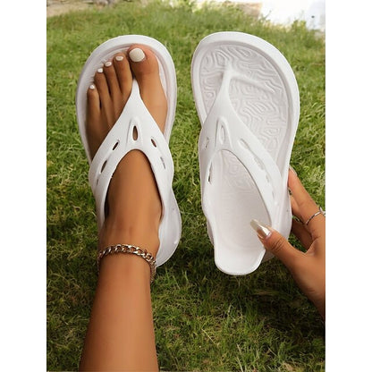 Trendy Women's Wedge Sandals - Versatile Black & White Casual Loafers
