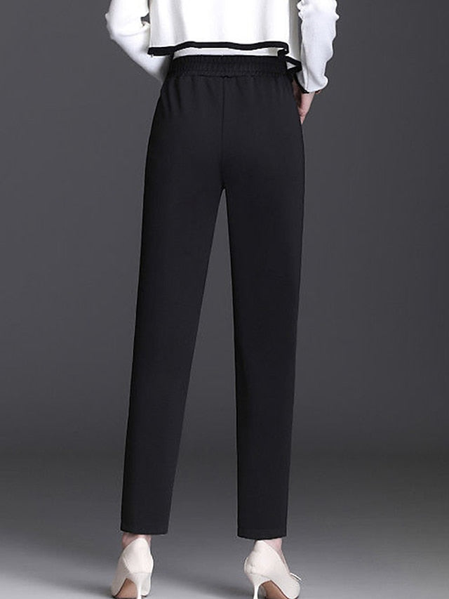 Chic High-Waist Women's Skinny Dress Pants with Pockets Black / S Black / M Black / L Black / S-Black / M-Black / L-Black / XL-Black / 2XL-Black / 3XL-Black / 4XL-
