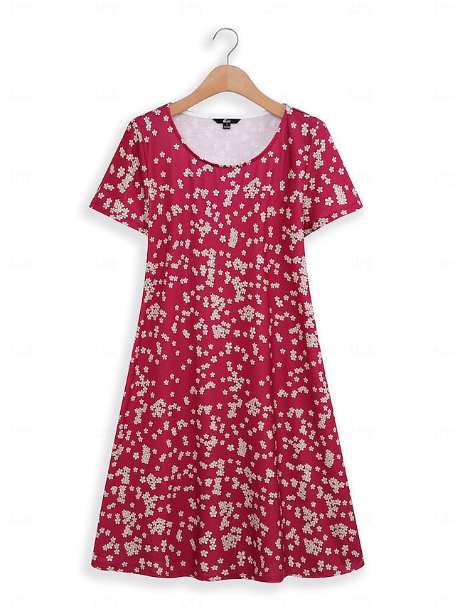Stylish Women's Mini Casual T-Shirt Dress - Perfect for Vacation and Daily Wear Maroon / S Maroon / M Maroon / L Maroon / S-Maroon / M-Maroon / L-Maroon / XL-Maroon / 2XL-Pink / S-Pink / M-Pink / L-Pink / XL-Pink / 2XL-Blue / S-Blue / M-Blue / L-Blue / XL-Blue / 2XL-