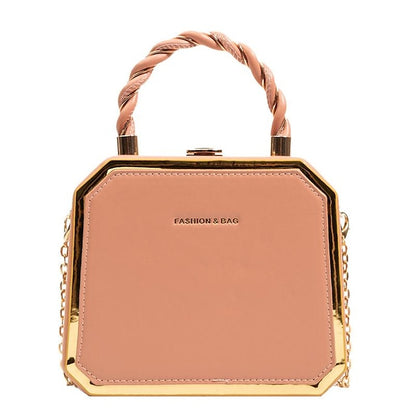 Chic & Versatile Women's PU Leather Crossbody Handbag - Waterproof Daily Style with Chain Detail Beige Pink Dark Green Beige-Pink-Dark Green-Brown-Green-Black-