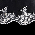 Elegant Two-Tier Classic Tulle Wedding Veil -Shoulder Length, Pure Color Design for a Timeless Touch Ivory Ivory-