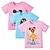 Colorful Comfort: 3-Piece Girls' Crew Neck Cotton Tee Set in Rose Red, Blue & Pink Rose Red+Blue+Pink / 4 Years(110cm) Rose Red+Blue+Pink / 4-5 Years(120cm) Rose Red+Blue+Pink / 5-6 Years(130cm) Rose Red+Blue+Pink / 4 Years(110cm)-Rose Red+Blue+Pink / 4-5 Years(120cm)-Rose Red+Blue+Pink / 5-6 Years(130cm)-Rose Red+Blue+Pink / 7-8 Years(140cm)-