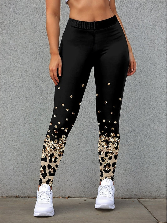 Chic Leopard Print High-Waist Thermal Leggings for Ultimate Comfort and Style Black / S Black / M Black / L Black / S-Black / M-Black / L-Black / XL-Black / 2XL-