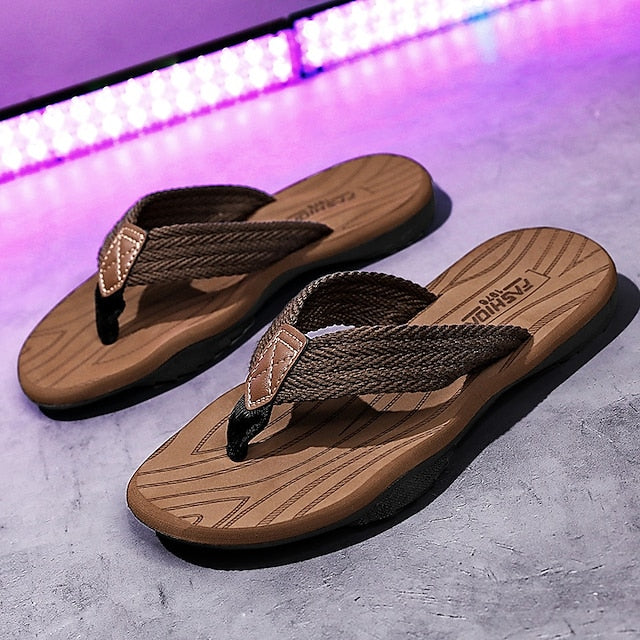 Men's Breathable Nylon Flip Flops - Comfortable Slip-Resistant