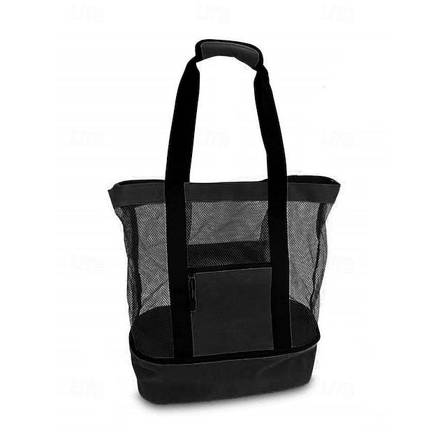 Stylish Insulated Mesh Tote Bags for Women - Large Capacity Casual Shoulder Bag Green Blue Black Green-Blue-Black-Rose Pink-