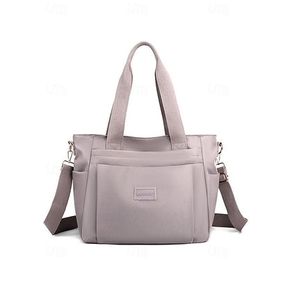 Stylish Waterproof Nylon Tote and Crossbody Bag with Multiple Pockets Light Pink Green Light Green Light Pink-Green-Light Green-Light Purple-Khaki-Grey-Blue-Black-