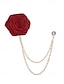 Elegant Men's Rose Brooch: Stylish Accessory for Weddings and Business Casual White Black Burgundy White-Black-Burgundy-Red-Light Cyan-Sky Blue-Gray-Champagne-Dark Blue-Pink-Royal Blue-Purple-