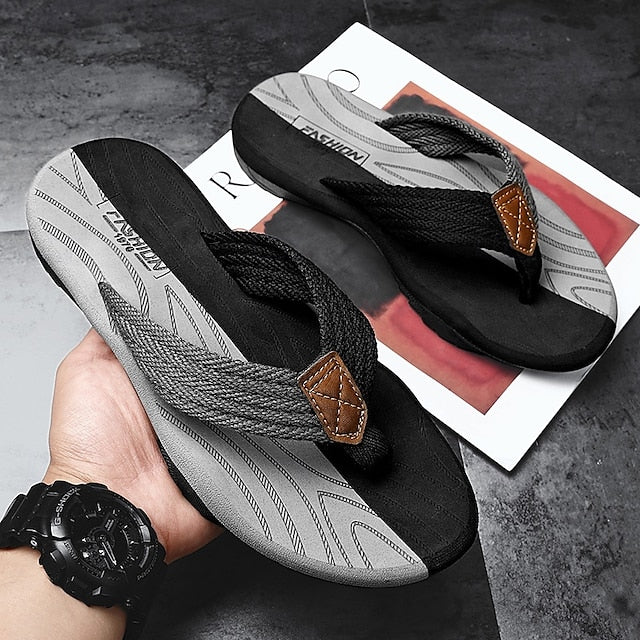 Men's Breathable Nylon Flip Flops - Comfortable Slip-Resistant