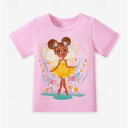 Colorful Comfort: 3-Piece Girls' Crew Neck Cotton Tee Set in Rose Red, Blue & Pink Rose Red+Blue+Pink / 4 Years(110cm) Rose Red+Blue+Pink / 4-5 Years(120cm) Rose Red+Blue+Pink / 5-6 Years(130cm) Rose Red+Blue+Pink / 4 Years(110cm)-Rose Red+Blue+Pink / 4-5 Years(120cm)-Rose Red+Blue+Pink / 5-6 Years(130cm)-Rose Red+Blue+Pink / 7-8 Years(140cm)-