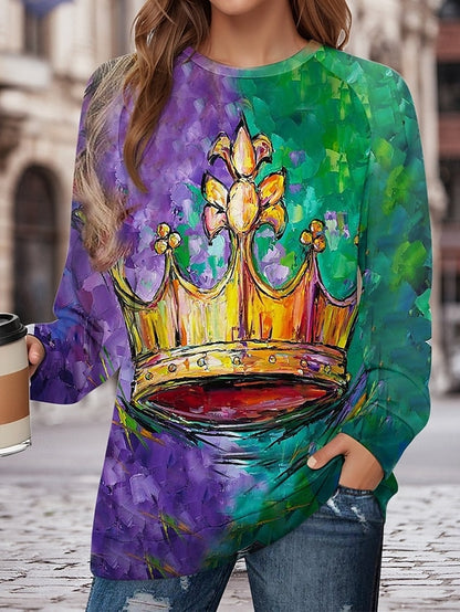 Chic Purple Graphic Pullover Sweatshirt - Perfect for Casual Fall & Winter Style Purple / S Purple / M 