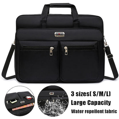 Men's Waterproof Oxford Cloth Crossbody Bag - Lightweight, Stylish Satchel Black / S Black / M (+$0.32) Black / L (+$0.47) Black / S-Black / M (+$0.32)-Black / L (+$0.47)-