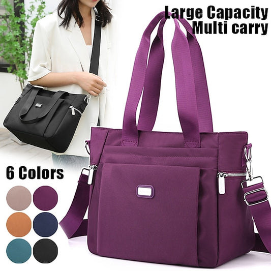 Versatile Women's Nylon Handbag: Stylish Crossbody, Large Waterproof Capacity Purple Black Champagne Purple-Black-Champagne-Orange-Dark Blue-Navy Blue-