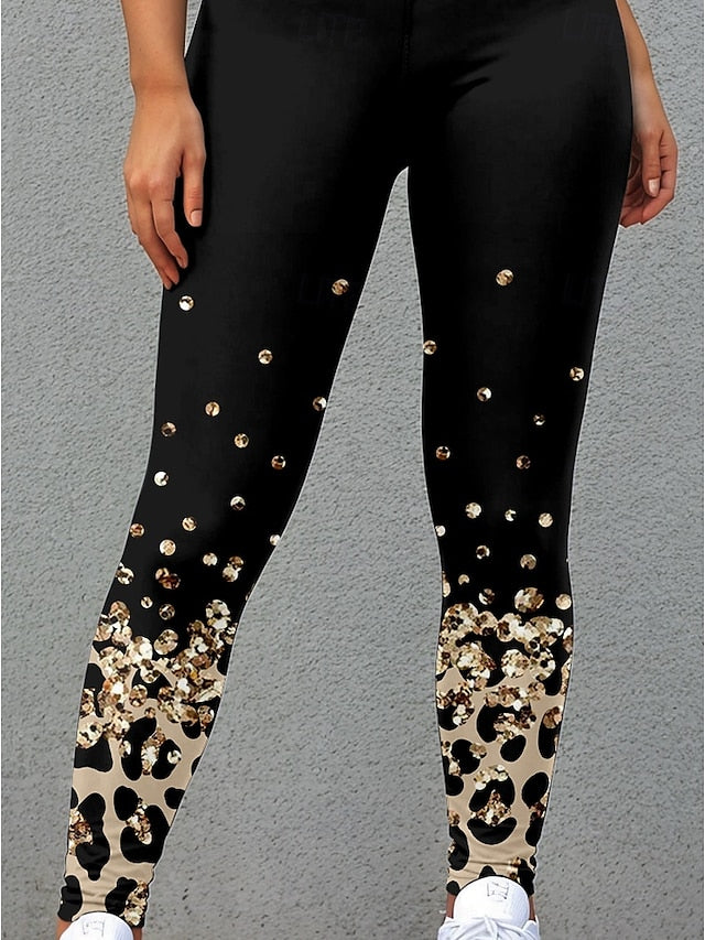 Chic Leopard Print High-Waist Thermal Leggings for Ultimate Comfort and Style Black / S Black / M Black / L Black / S-Black / M-Black / L-Black / XL-Black / 2XL-