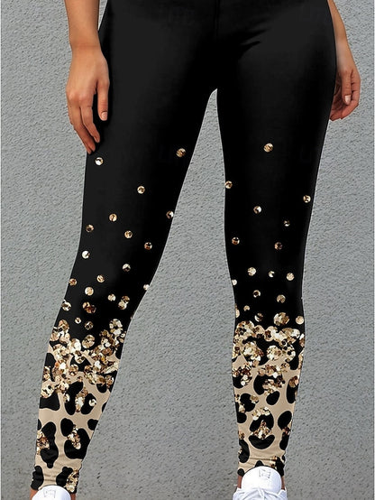 Chic Leopard Print High-Waist Thermal Leggings for Ultimate Comfort and Style Black / S Black / M Black / L Black / S-Black / M-Black / L-Black / XL-Black / 2XL-