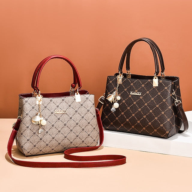 Chic PU Leather Boston Bag - Large Capacity Crossbody & Shoulder Handbag Light maple leaf with red light maple leaf with coffee Light maple leaf with primary color Light maple leaf with red-light maple leaf with coffee-Light maple leaf with primary color-Dark Maple Leaf with Bronze-Dark maple leaf with primary color-Dark maple leaf with red-dark maple leaf with coffee-