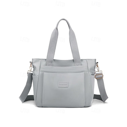 Stylish Waterproof Nylon Tote and Crossbody Bag with Multiple Pockets Light Pink Green Light Green Light Pink-Green-Light Green-Light Purple-Khaki-Grey-Blue-Black-