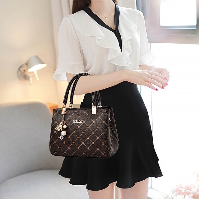 Chic PU Leather Boston Bag - Large Capacity Crossbody & Shoulder Handbag Light maple leaf with red light maple leaf with coffee Light maple leaf with primary color Light maple leaf with red-light maple leaf with coffee-Light maple leaf with primary color-Dark Maple Leaf with Bronze-Dark maple leaf with primary color-Dark maple leaf with red-dark maple leaf with coffee-