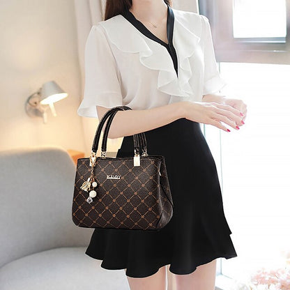 Chic PU Leather Boston Bag - Large Capacity Crossbody & Shoulder Handbag Light maple leaf with red light maple leaf with coffee Light maple leaf with primary color Light maple leaf with red-light maple leaf with coffee-Light maple leaf with primary color-Dark Maple Leaf with Bronze-Dark maple leaf with primary color-Dark maple leaf with red-dark maple leaf with coffee-