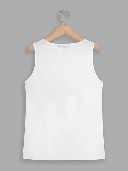 Floral V-Neck Camisole Tank Top for Women - Casual Sleeveless Style in Black, White, and Green White / S White / M White / L White / S-White / M-White / L-White / XL-White / 2XL-Black / S-Black / M-Black / L-Black / XL-Black / 2XL-Green / S-Green / M-Green / L-Green / XL-Green / 2XL-