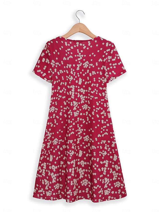 Stylish Women's Mini Casual T-Shirt Dress - Perfect for Vacation and Daily Wear Maroon / S Maroon / M Maroon / L Maroon / S-Maroon / M-Maroon / L-Maroon / XL-Maroon / 2XL-Pink / S-Pink / M-Pink / L-Pink / XL-Pink / 2XL-Blue / S-Blue / M-Blue / L-Blue / XL-Blue / 2XL-