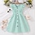 Enchanting 3D Striped Ruffle Dress for Girls – Sweet Summer A-Line Dress for Ages 4-12 Light Blue