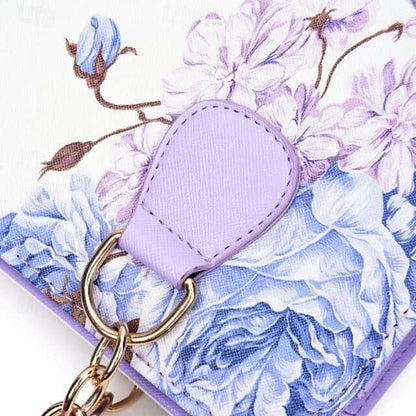 Stylish PU Leather Handbag for Women – Large Capacity Geometric Flower Design Purple Green Wine Purple-Green-Wine-Red-Black-