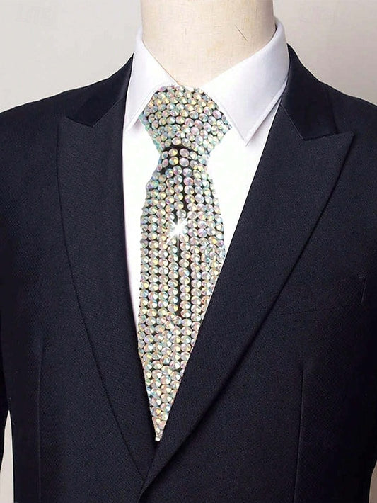 Elegant Solid Color Polyester Ties for Men - Perfect for Business and Weddings Red Blue Silver Red-Blue-Silver-Fantasy Colors-