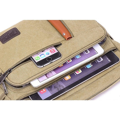 Versatile Men's Canvas Crossbody Bag - Shoulder Tote with Large Capacity Army Green Coffee khaki Army Green-Coffee-khaki-Black-Blue-