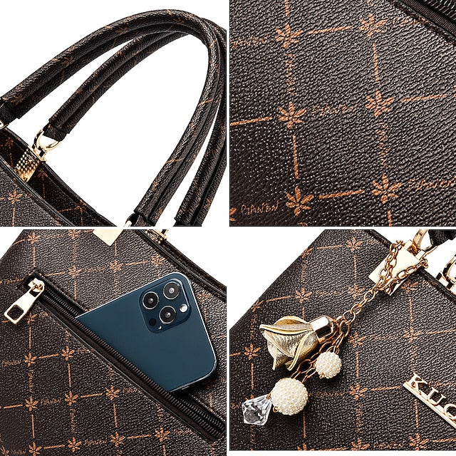 Chic PU Leather Boston Bag - Large Capacity Crossbody & Shoulder Handbag Light maple leaf with red light maple leaf with coffee Light maple leaf with primary color Light maple leaf with red-light maple leaf with coffee-Light maple leaf with primary color-Dark Maple Leaf with Bronze-Dark maple leaf with primary color-Dark maple leaf with red-dark maple leaf with coffee-